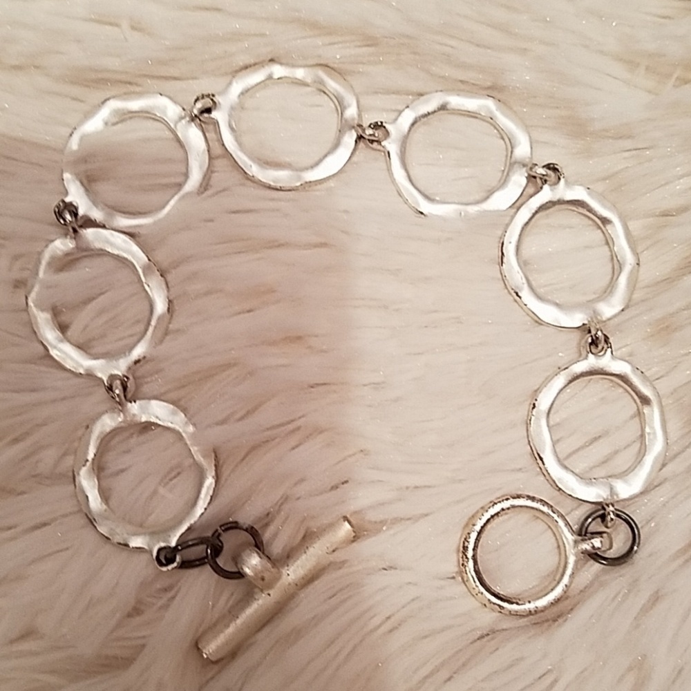 Kenneth Cole silvertone circle toggle bracelet